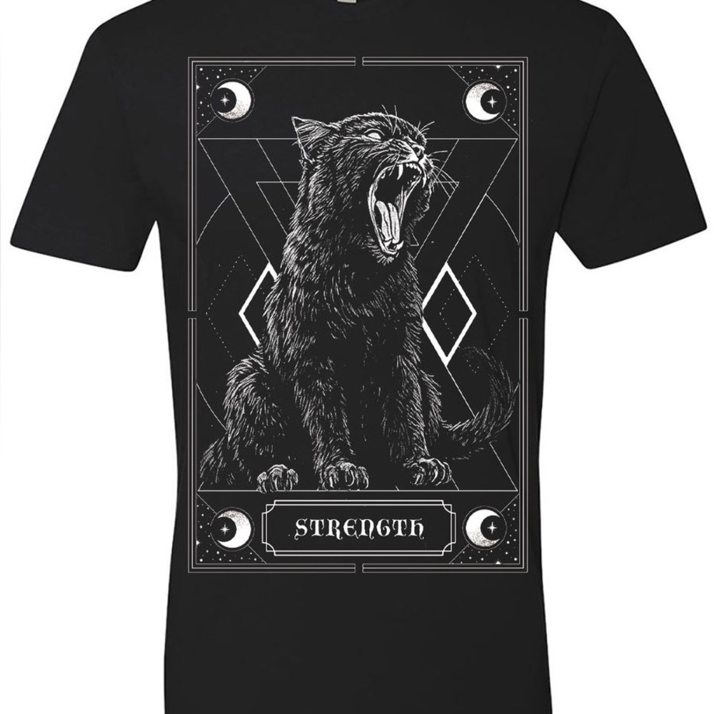 Black Graphic Cat T-Shirt